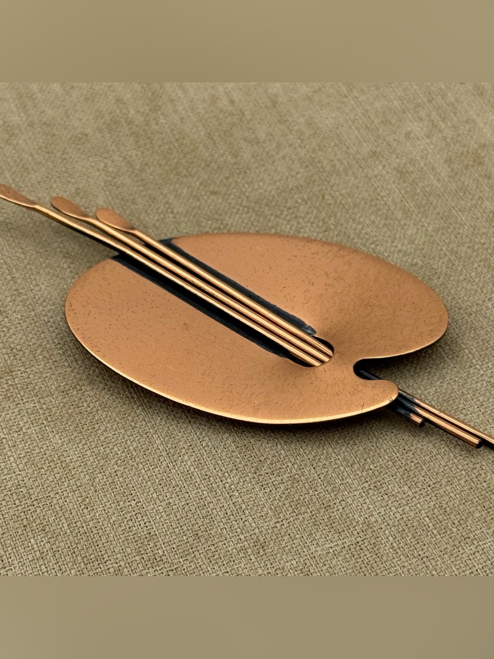 1950s Renoir Copper Artist Palette Brooch